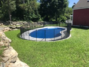 4’ tall all-black pool fence swansea installation